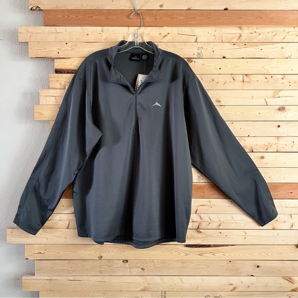 Cascade Sport NWT Dark Gray No Sweat Zip long Sleeve Activewear Men Top size XXL
